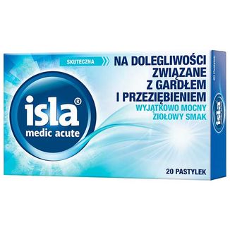 Isla Medic Acute, smak ziołowy, 20 pastylek do ssania - zdjęcie produktu