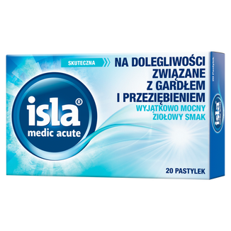 Isla Medic Acute, smak ziołowy, 20 pastylek do ssania - zdjęcie produktu