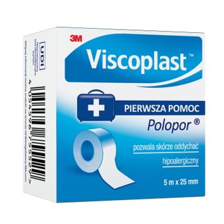 Viscoplast Polopor, przylepiec włókninowy, 5 m x 25 mm, 1 sztuka - 4 - zdjęcie produktu