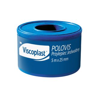 Viscoplast Polovis, przylepiec jedwabny, 5 m x 25 mm, 1 sztuka - zdjęcie produktu