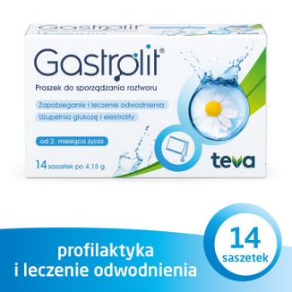 Gastrolit, proszek do sporządzania roztworu, od 2 miesiąca życia, 4,15 g x 14 saszetek - 2 - zdjęcie produktu