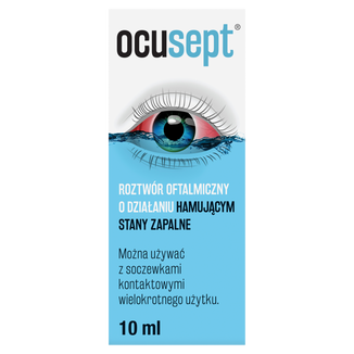 Ocusept, roztwór oftalmiczny o działaniu hamującym stany zapalne, 10 ml - zdjęcie produktu
