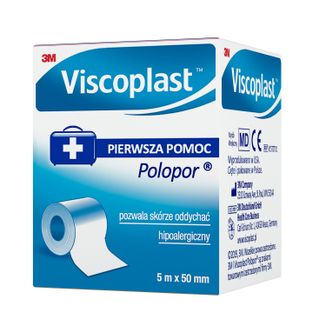 Viscoplast Polopor, przylepiec włókninowy, 5 m x 50 mm, 1 sztuka - 2 - zdjęcie produktu
