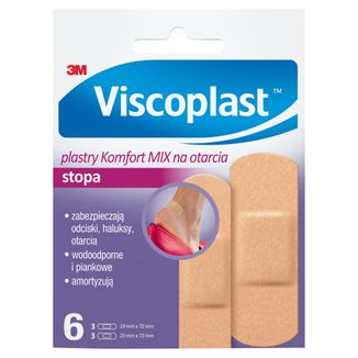 Viscoplast Stopa, plastry Komfort Mix na otarcia, 6 sztuk - zdjęcie produktu