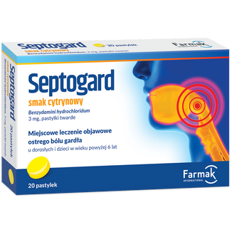 Septogard 3 mg, smak cytrynowy, 20 pastylek twardych - zdjęcie produktu