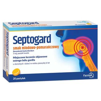 Septogard 3 mg, smak miodowo-pomarańczowy, 20 pastylek twardych - 2 - zdjęcie produktu