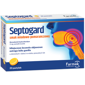 Septogard 3 mg, smak miodowo-pomarańczowy, 20 pastylek twardych - zdjęcie produktu