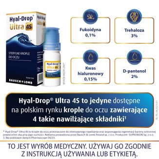 Hyal-Drop Ultra 4S, nawilżające krople do oczu, 10 ml - 4 - zdjęcie produktu