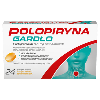 Polopiryna Gardło 8,75 mg, smak pomarańczowy, 24 pastylki do ssania - 2 - zdjęcie produktu