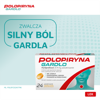 Polopiryna Gardło 8,75 mg, smak pomarańczowy, 24 pastylki do ssania - 5 - zdjęcie produktu