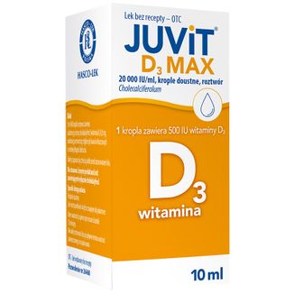 Juvit D3 Max 20000 IU/ ml, krople doustne, roztwór, 10 ml - zdjęcie produktu