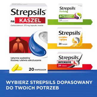 Strepsils na kaszel 375 mg, 20 kapsułek twardych - 7 - zdjęcie produktu