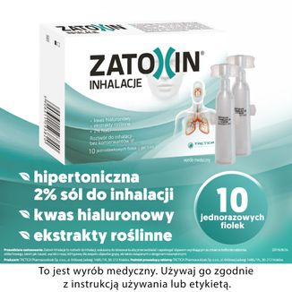 Zatoxin Inhalacje, roztwór do inhalacji, 3 ml x 10 ampułek USZKODZONE OPAKOWANIE - 2 - zdjęcie produktu