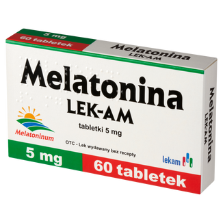 Melatonina LEK-AM 5 mg, 60 tabletek KRÓTKA DATA - zdjęcie produktu