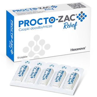 Procto-Zac Relief, czopki doodbytnicze, 10 sztuk - zdjęcie produktu