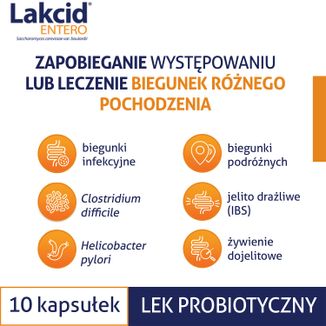 Lakcid Entero 250 mg, 10 kapsułek - 3 - zdjęcie produktu