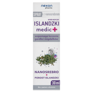 Islandzki Medic+, spray do gardła z nanosrebrem, smak truskawkowo-miętowy, 30 ml - 2 - zdjęcie produktu