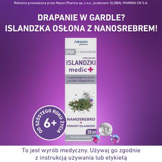 Islandzki Medic+, spray do gardła z nanosrebrem, smak truskawkowo-miętowy, 30 ml - 4 - zdjęcie produktu