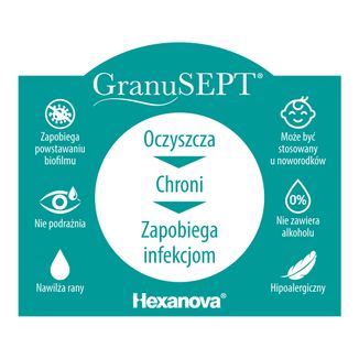 GranuSEPT, roztwór do przemywania ran, 60 ml - 3 - zdjęcie produktu