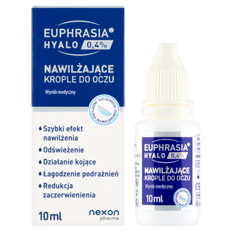 Euphrasia Hyalo 0,4%, nawilżające krople do oczu, 10 ml - 2 - zdjęcie produktu