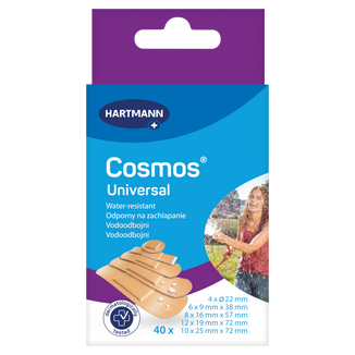 Cosmos Universal, plastry wodoodporne z opatrunkiem, 5 rozmiarów, 40 sztuk - zdjęcie produktu