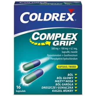 Coldrex Complex Grip 500 mg + 100 mg + 6,1 mg, 16 kapsułek - 2 - zdjęcie produktu