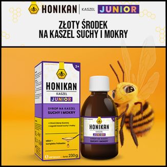 Honikan Kaszel Junior, syrop dla dzieci od 3 lat, 230 g - 2 - zdjęcie produktu