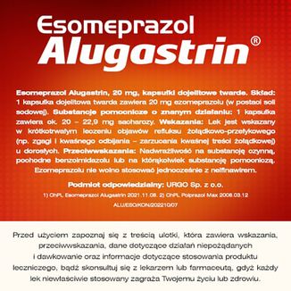 Esomeprazol Alugastrin 20 mg, 14 kapsułek dojelitowych - 6 - zdjęcie produktu