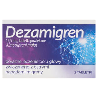 Dezamigren 12,5 mg, 2 tabletki powlekane - 2 - zdjęcie produktu