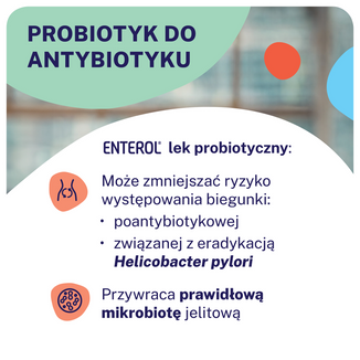 Enterol Forte 500 mg, Saccharomyces boulardii, eradykacja Helicobacter pylori, proszek do sporządzania zawiesiny doustnej, 14 saszetek USZKODZONE OPAKOWANIE - 4 - zdjęcie produktu