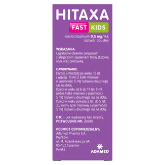 Hitaxa Fast Kids 0,5 mg/ ml, 60 ml - 9 - zdjęcie produktu