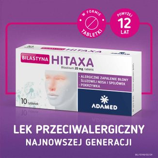 Bilastyna Hitaxa 20 mg, 10 tabletek KRÓTKA DATA - 5 - zdjęcie produktu