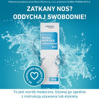 Nexon Pharma, woda morska izotoniczna max, spray do nosa, 30 ml - 4 - zdjęcie produktu