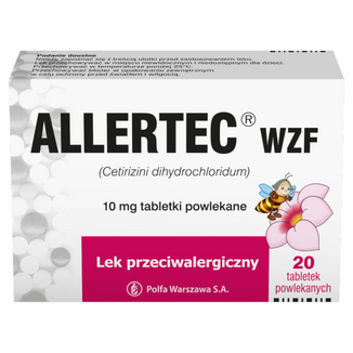Allertec WZF 10 mg, 20 tabletek powlekanych - 2 - zdjęcie produktu