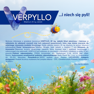 Verpyllo 20 mg, 10 tabletek - 8 - zdjęcie produktu