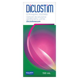 Diclostim 0,74 mg/ml, roztwór do płukania jamy ustnej, 150 ml - zdjęcie produktu