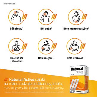 Ketonal Active 50 mg, 30 kapsułek twardych - 4 - zdjęcie produktu