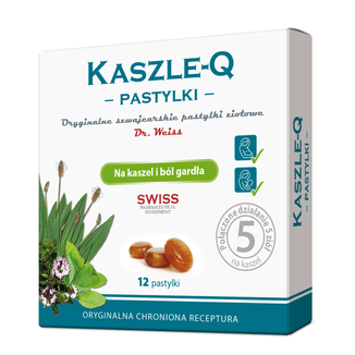 Kaszle-Q, pastylki do ssania na kaszel i ból gardła, 12 pastylek - zdjęcie produktu