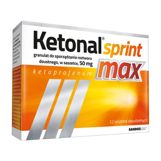 Ketonal Sprint Max 50 mg, granulat do sporządzania roztworu doustnego, 12 saszetek - zdjęcie produktu