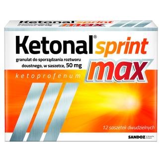 Ketonal Sprint Max 50 mg, granulat do sporządzania roztworu doustnego, 12 saszetek - 2 - zdjęcie produktu