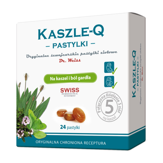 Kaszle-Q, pastylki do ssania na kaszel i ból gardła, 24 pastylki - zdjęcie produktu