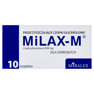 Milax-M 2500 mg, czopki glicerolowe dla dorosłych, 10 sztuk - zdjęcie produktu