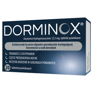 Dorminox 12,5 mg, 20 tabletek powlekanych USZKODZONE OPAKOWANIE - zdjęcie produktu