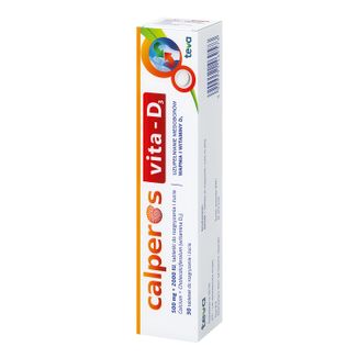 Calperos Vita-D3 500 mg + 2000 IU, 30 tabletek do rozgryzania i żucia - 2 - zdjęcie produktu