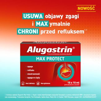 Alugastrin Max Protect, zawiesina doustna, 10 saszetek - 2 - zdjęcie produktu