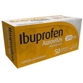 Ibuprofen Aurovitas 200 mg, 50 tabletek - zdjęcie produktu