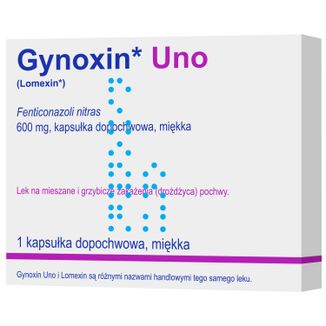 Gynoxin Uno 600 mg, 1 kapsułka dopochwowa miękka (import równoległy) - zdjęcie produktu