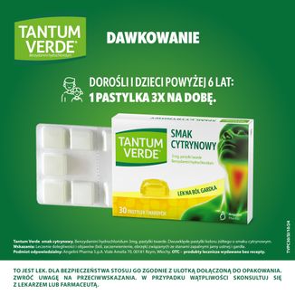 Tantum Verde 3 mg, smak cytrynowy, 30 pastylek twardych - 5 - zdjęcie produktu