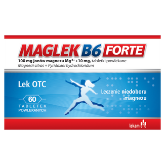 Maglek B6 Forte 100 mg+10 mg, 60 tabletek powlekanych USZKODZONE OPAKOWANIE - 2 - zdjęcie produktu