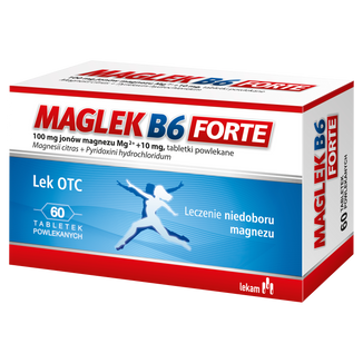 Maglek B6 Forte 100 mg+10 mg, 60 tabletek powlekanych - zdjęcie produktu